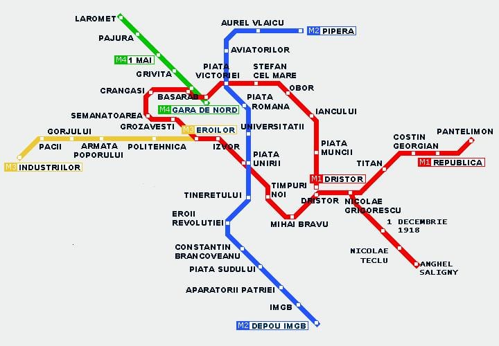 டிராம் வரைபடம் புக்கரெஸ்ட்